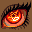 A pixel icon of a glowing red-orange eye with an inverted pentagram inside.