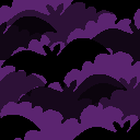Bats on a purple background.